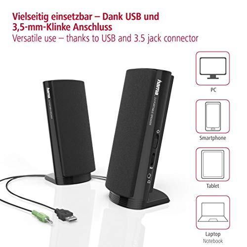 Hama Multimedia Lautsprecher E 80 für PC und Laptop