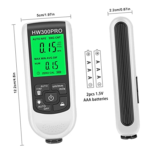 Medidor de espesor de recubrimiento automotriz Baluue, digital, precisión alta, para pinturas magnéticas y no magnéticas, rango 0-2000 μm, 2 unidades miniatura 7