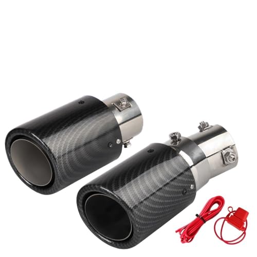 DUANSIYU Auto Auspuffblende mit Licht 63-65mm