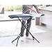 Joseph Joseph Glide Plus Bügeltisch mit kompakten verstellbaren Beinen und integrierter hitzebeständiger Dampfbügelablage, tropffreier Baumwollbezug, super saugfähig, 130 x 38cm, Schwarz/Blau
