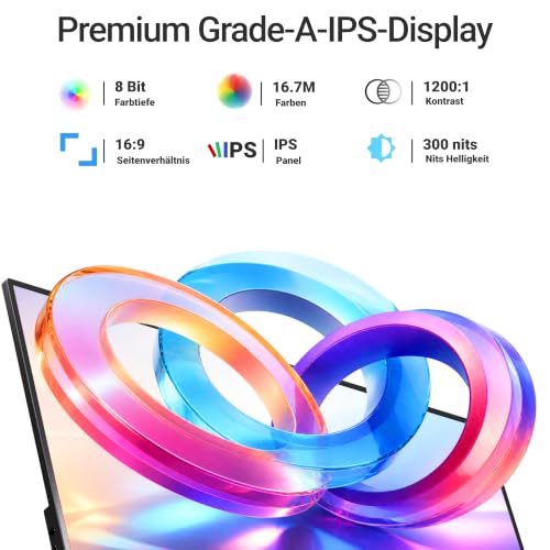 Ingnok Portable Monitor für Laptop, 15,6 Zoll FHD IPS Tragbarer Monitor – Ansicht 3