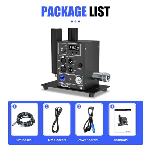 Máquina de niebla de CO2 de doble cabeza, cañón de niebla fría para DJ, control DMX 512, altura del chorro de 5-6 m (16,4-19,7 pies), para conciertos, fiestas, cumpleaños y bodas miniatura 6