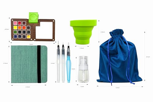 Mini Travel Watercolor Set,Portable Painting Kit with 15 Watercolor Paint Palette,Pocket Mini Watercolor Paint Set for Outdoor Travel Sketching,Beginners, Hobbyists & Artists Painters-Ideal Gift by Generic - Used condition - Image 6