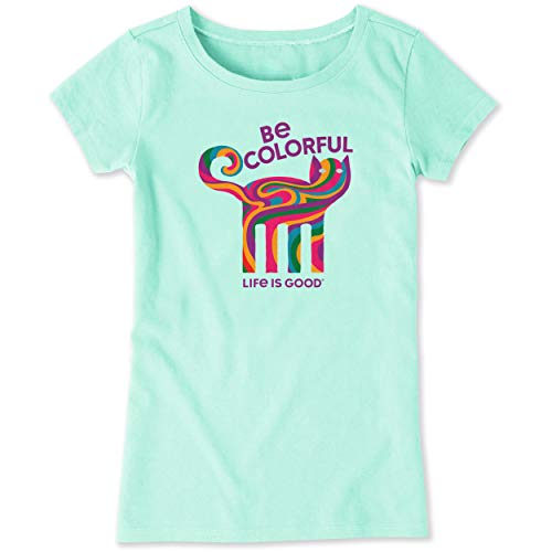 Life is Good Girls Crusher Graphic T-Shirts Collection,Bermuda Blue,X-Large