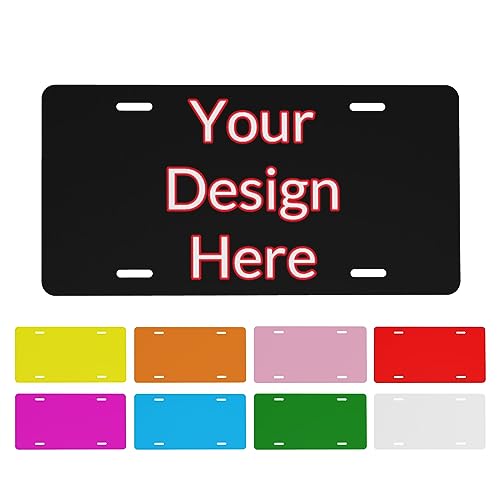 DJNGN Placa de matrícula Personalizada Placa de matrícula Delantera Personalizada para Coche, Etiquetas de Coche de Aluminio Personalizadas, Número de Placa de señal Personalizada Placa de,6x12
