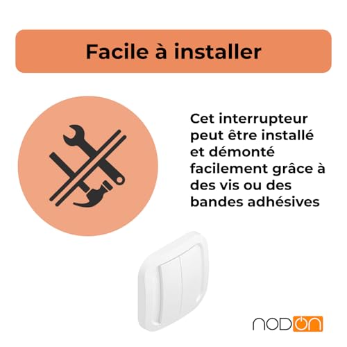 Interrupteur connecté EnOcean sans fil mural commande domotique Jeedom