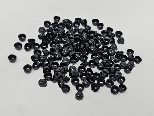 Zim's 3mm Paste-On Black Tiny Half Round Plastic Eyes or Noses for Craft Amigurumi Dolls or Puppets (Pack of 144)