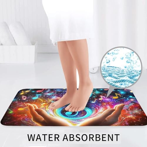 Juego de alfombras de baño de 3 piezas de microfibra suave Magic Hand Notes lavable 7