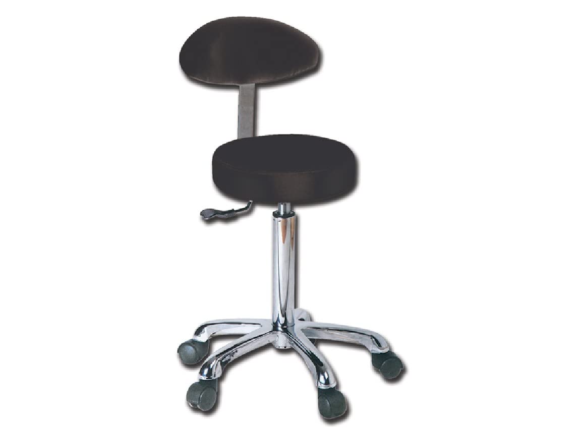 Gima 45240 Sgabello con Schienale, Nero