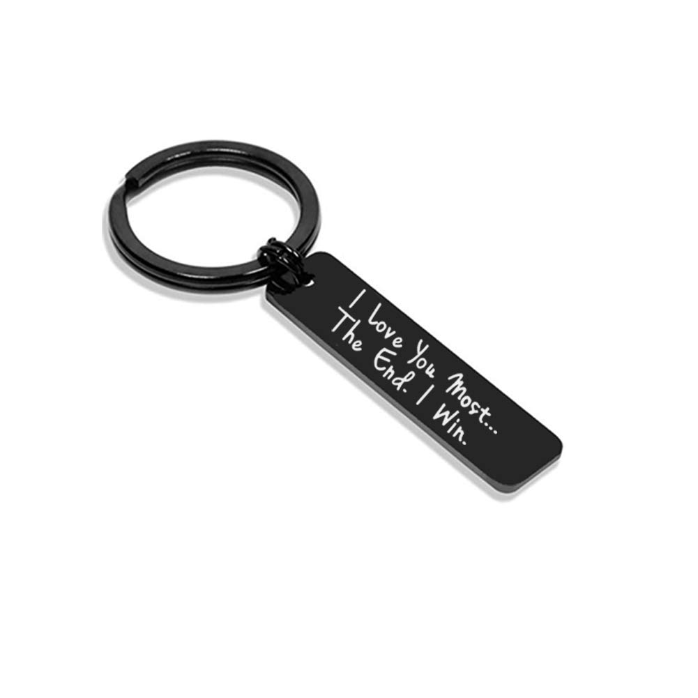 Runalp I Love You Most The End I Win, Stainless Steel Key Chain, Gift for Couple
