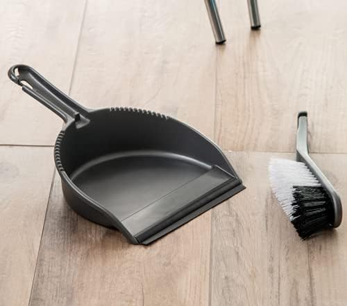 Addis Housewares Dustpan and Soft Brush Set, Metallic Silver