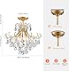 Majhoiw Goldener Kristall Kronleuchter Deckenleuchte, luxuriöse Kristall Semi Flush Mount Deckenleuchte für Esszimmer, Schlafzimmer, Flur, Bar und Küche, 4 Flammig E14 Deckenlampe