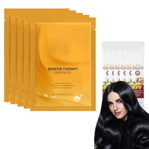 Mascarilla Capilar 10ml 5pcs y Mascarilla capilar de jengibre 10g 6pcs, Deep Repair Conditioning Hair Mask, Fortalece y Nutre, Reparan E Hidratan, Elimina el Encrespamiento, conditioner3-7