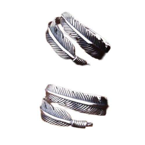 Bague plume en argent 925 ajustable pour femme et homme de 3g à 5g