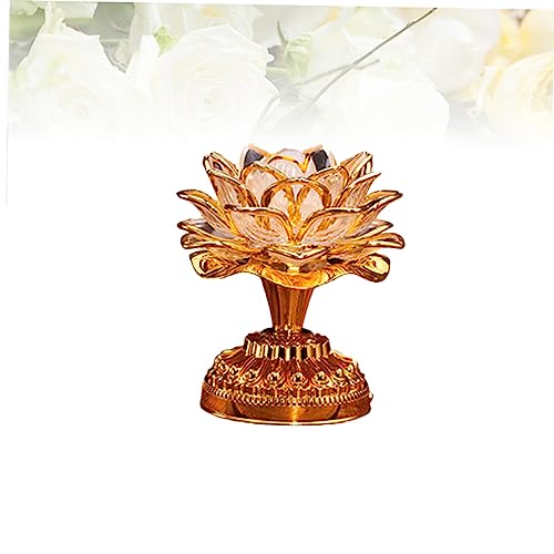 OSALADI 2pcs Lotus Buddha lamp Buddhist Light Buddhist Supplies Buddhist Lotus Lamp Wishing Light LED Lotus Buddhist Lamp LED Candle Lights Portable Everlasting Light