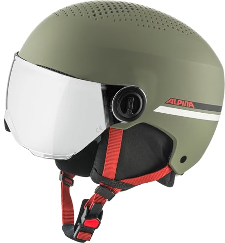 ALPINA ZUPO Visor Q-LITE Kinderskihelm, Olive-red matt, 48-52 cm – Ansicht 1