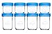 Nellam Baby Food Storage Containers - Leakproof, Airtight, Glass Jars for Freezing & Homemade Babyfood Prep - Reusable, BPA Free, 4 x 4oz, 4 x 8oz Set, that is Microwave & Freezer Safe