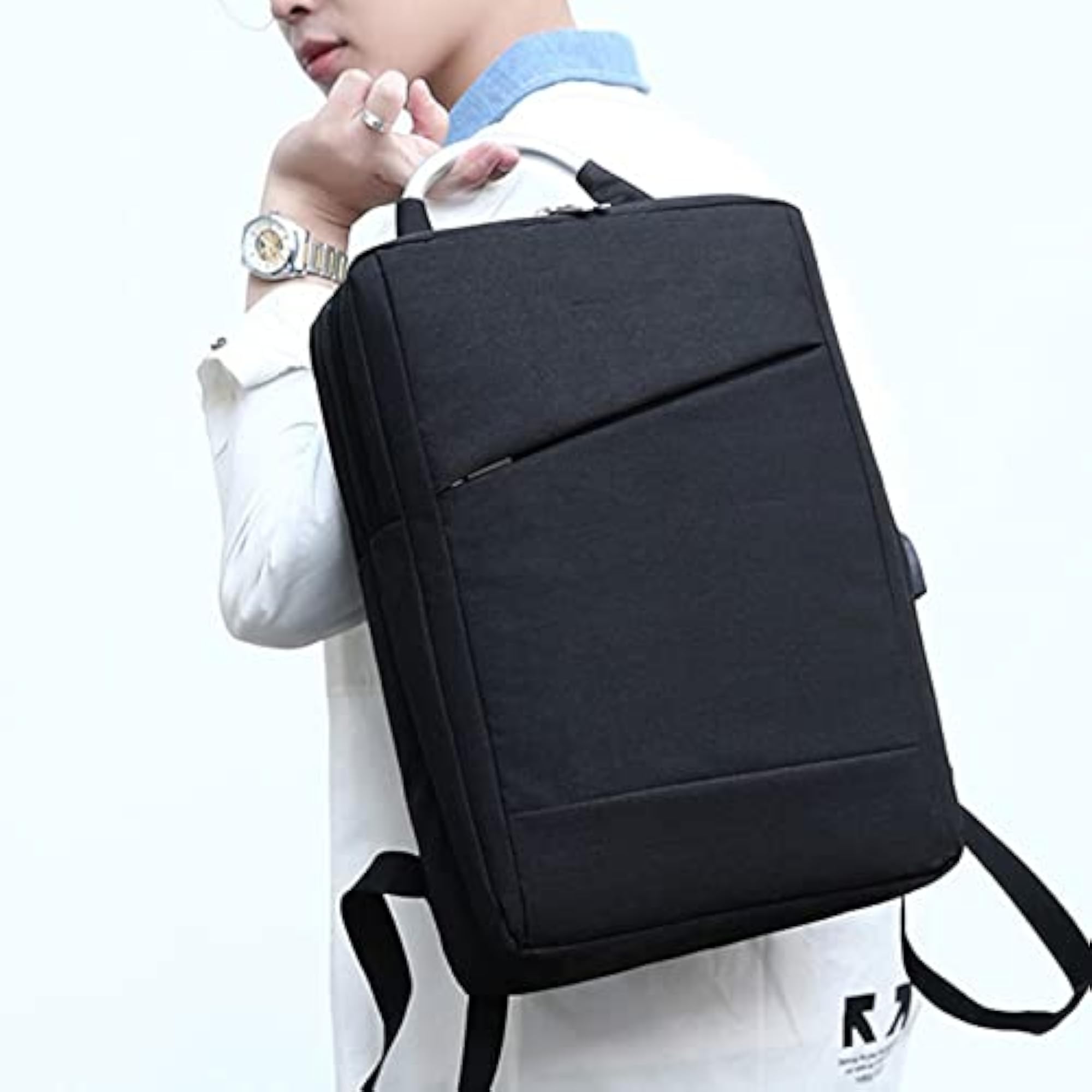 Rechargeable Waterproof Men's Backpack, Large Capacity