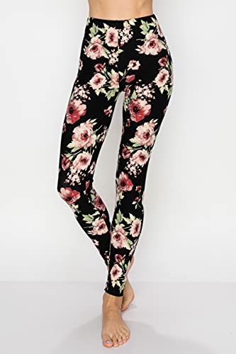 Always Women's Soft Print Leggings - Casual Cute Stretch Pants Tie Dye 1882 Black Plus Size #TOP1