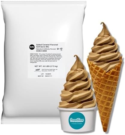 Frostline Salted Caramel Soft Serve Mix, Fat Free, Gluten Free, 6 lbs