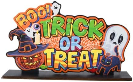 ALLY-MAGIC Happy Halloween Table Decorations, Pumpkin Table Decorations, Halloween Wooden Centerpiece Signs, Witch Hat Goast for Halloween Party Pumpkin Decor Y9WSMZBJ (B)