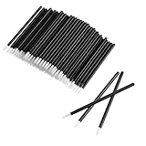 Lusofie 100Pcs Disposable Lip Brushes Lip Wands, Disposable Lip Applicators Nail Polish Brushes Mini Paint Brushes PYO Cookie Paint Brush for Women Makeup(Black)
