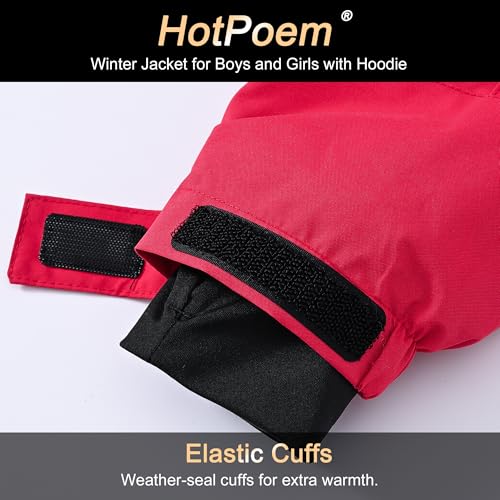 Image of Winter Jacket for Boys and Girls Waterproof Ski Jacket Winter Snow Coat Hooded Fleece Windproof with Zip Pockets