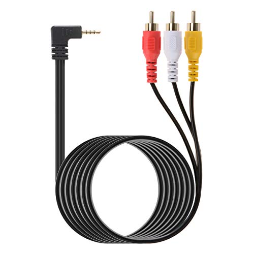 3.5Mm To Rca Av Camcorder Video Cable,3.5Mm Male To 3Rca Male Plug Stereo Audio Video Aux Cable For Camcorder, Tv, Speakers,Home Theater (3.5 Elbow To 3Rca With Shield 5Ft) #TOP3