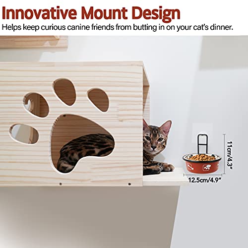 Torlam Elevated Cat Bowls, Wall Mounted Cat Food Dish, Raised Cat Food and Water Bowls, Stainless Steel Elevated Pet… - Image 6