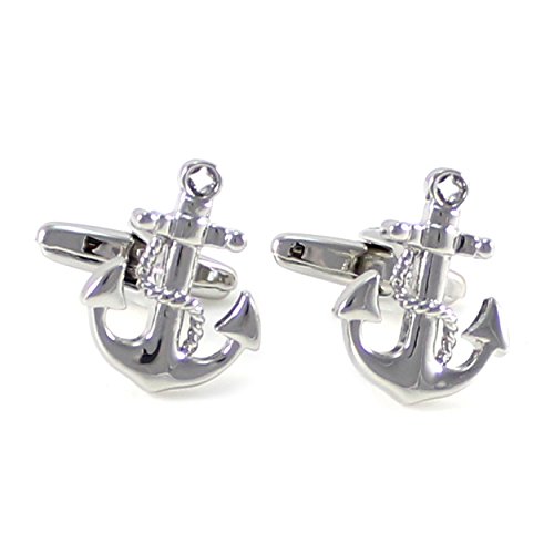 MENDEPOT Novelty Nautical Cufflinks with Box Voyage Cufflinks in Box (Anchor)