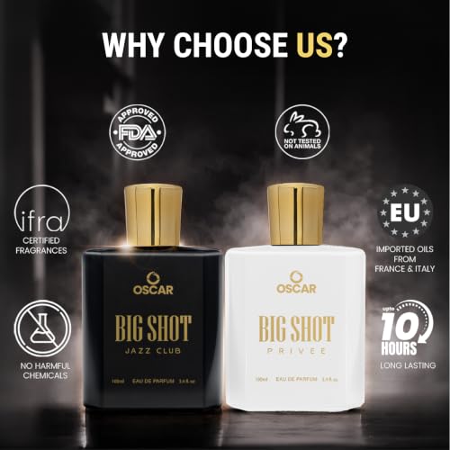 Buy Oscar Big Shot Jazz Club & Big Shot Privee Unisex Eau De Parfum Perfume with Long Lasting Frangrance, Pack of 2, 100ml each Online at Low Prices in India - Amazon.in - Image 6
