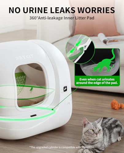 PETKIT PuraMax 2 Automatic Self-Cleaning Cat Litter Box, App Control Automatic Litter Box with Safety Sensors, Odor Free & Anti-Leakage Basic Bundle Includes Trash Bags,2.4G WiFi & Low Entrance - Image 5
