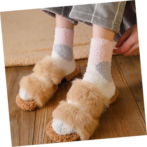 Calcetines de invierno para mujer de felpa con garra de gato de ifundom 6 pares 2
