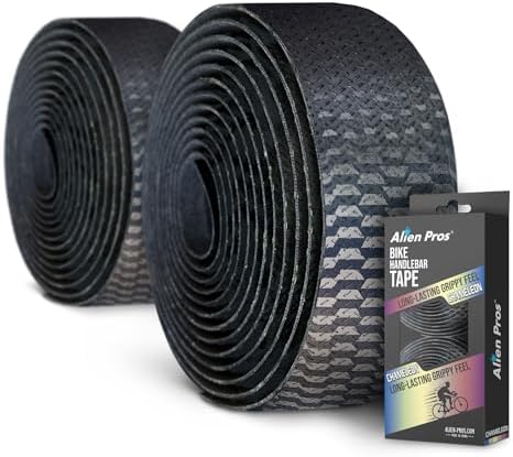 ALIEN PROS Chameleon Tail Bike Handlebar Tape (Set of 2) - Elevate Your Ride with Stylish, Comfortable, and Color-Shifting PU Tape for Enhanced Grip with These Bicycle Handle bar Tape (Silver)