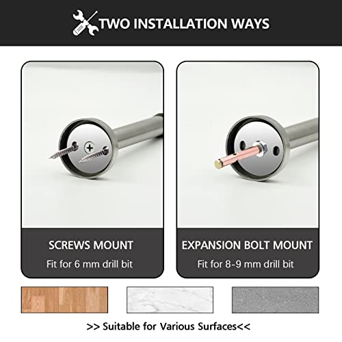 Door Stopper, 5 Inch Long Door Stop, Wall Mount, Brushed Nickel Heavy Duty Solid Rigid Doorstops Stainless Steel With Soft Rubber Bumper Tips #TOP5