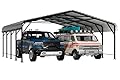 Shintenchi 20x20 FT Carport,Metal Carport with Enhanced Base, Oversized Garage Outdoor Galvanized Shelter,Heavy Duty Carports Canopy for Cars,Boats and Tractors