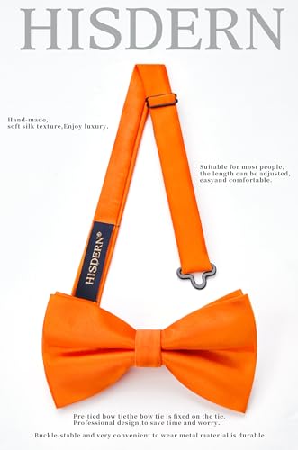 Image of HISDERN Bow Ties for Men Pretied Bowties Classic Formal Business Bow Tie Adjustable Tuxedo Bowtie for Wedding Party
