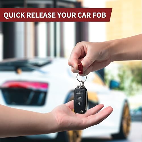 Image of Quick Release Keychain Clip, Small Carabiner Clip & Pull Apart Detachable Key Ring, Car Key Chain Hooks Keyring