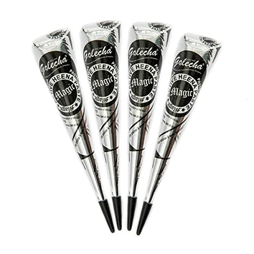 4x FADEDA Golecha Magic FAST HEENA CONE Paste Cones Kegel (schwarz) No Mix No PPD 125g (schwarz) Deezee by Golecha