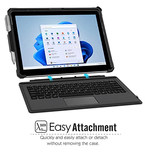 Moko Case Fit Microsoft Surface Go 3 (2021)/ Surface Go 2 2020 / Surface Go 2018, All-In-One Protective Cover Case With Pen Holder Hand Strap, Compatible With Type Cover Keyboard - Black #TOP5