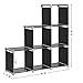 SONGMICS 6-Cube Storage Rack, Staircase Organizer, DIY Storage Shelf, Bookcase in Living Room, Children’s Room, Bedroom, for Toys and Daily Necessities, Black