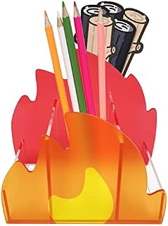 Daily Treasures Pen Holder,Acrylic Pencil Holder,Fire Office Desk Caddy for Office Supplies Classroom Organization