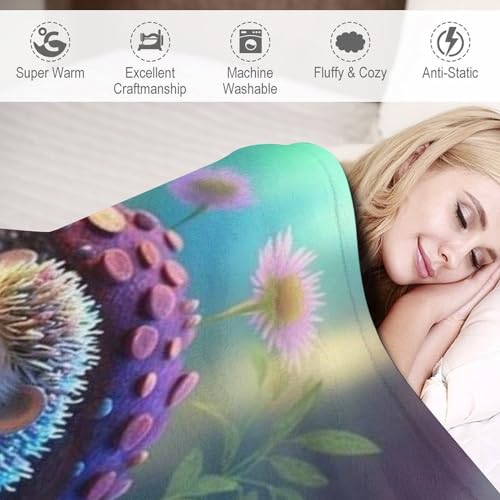 Manta de erizo de franela polar suave 150x200 cm para sofá 4