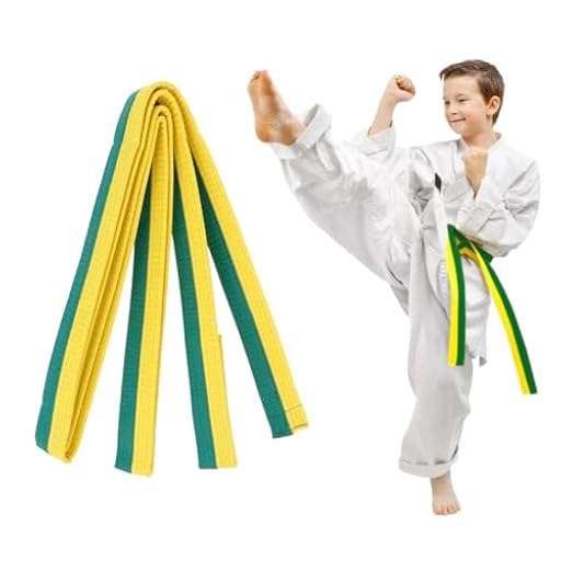 COYUN 1 Piezas Verde amarillo Cinturón Taekwondo, Cinturón de Judo, Cinturón de Artes Marciales, Cinturones de Judo de Karate, Cinturón de Taekwondo Para Artes Marciales, Cinturón de Taekwondo, 220cm | Ya disponible en tu tienda friki favorita! En mundofriki.es!