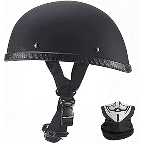 Motorcycle Half Helmet, German Style Retro Open Face Helmet, Moped Scooter Half Helmet for Men Women DOT Approved Vintage Locomotive Motorbike Half Shell Helmet Low Profile B,L=(59~60CM) Cover
