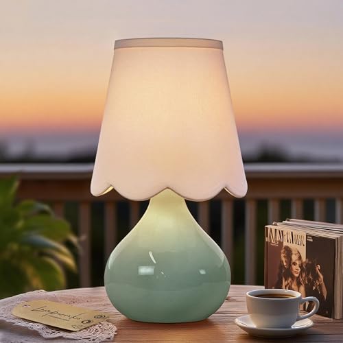 14'' H Cordless LED Table Lamp with Dimmer, Ceramic Bedside Table Lamp, Rechargeable & 3-Level Brightness, Ceramic Base, Detachable Bulb, Linen Shade, Desk lamp for Cozy Teens Room Decor 14'' H Cordless LED Table Lamp with Dimmer, Ceramic Bedside Table Lamp, Rechargeable & 3-Level Brightness, Ceramic Base, Detachable Bulb, Linen Shade, Desk lamp for Cozy Teens Room Decor