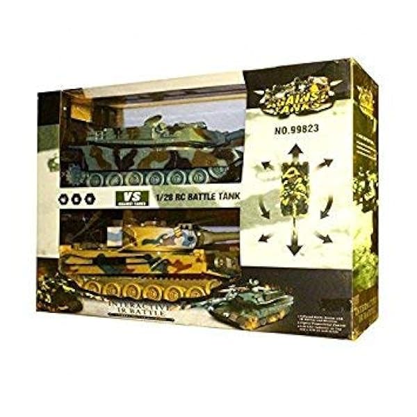 s-idee® 99823 2 x stridsvagnar 1:28 med integrerat infrarött stridsystem 2,4 Ghz RC R/C fjärrstyrd pansarvagn, motorfordon, IR-skottfunktion, ljud, ljus, ny, 1:24, skott ljud