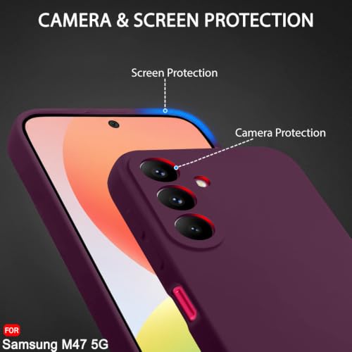 Image of TheGiftKart Genuine Liquid Silicone Back Cover Case for Samsung Galaxy M47 5G | Soft Micro-Fibre Lining Inside | Camera Protection Bump | Shockproof Cover Case for Samsung M47 (Silicone, Rogue Red)