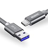 USB Type C Cable, ESR Durable 3.3ft USB C to USB A 3.0 Fast Charging Data Sync Cable with 56k Ohm Resistor for New MacBook, Nintendo Switch, Samsung Galaxy S8 S8+, LG G6 V20 (Gray)