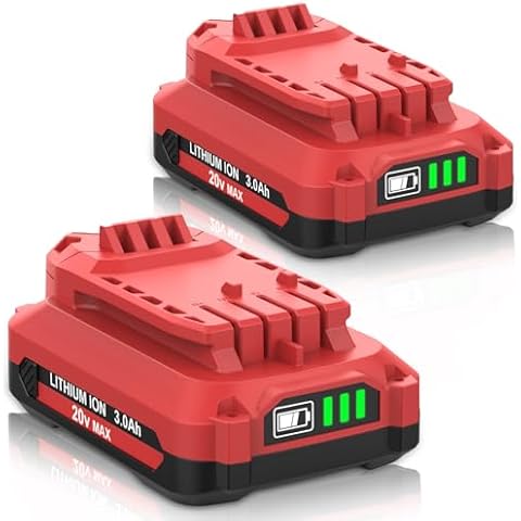 GERIT BATT Upgraded 3.0Ah 20 Volt Replacement for CMCB202-2 Battery Compatible with Craftsman 20V Battery V20 Lithium CMCB202 CMCB201 CMCB204 CMCB204-2 Cordless Power Tools Battery(Red) Cover